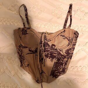 American Threads Toile Print Corset Top